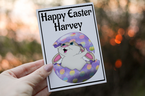 Easter Bunny Card, Custom Bunny Easter Card